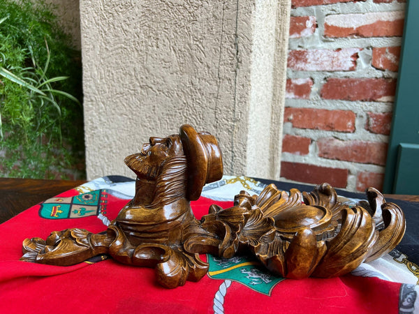 Antique French Wall Hanging Plaque Breton Brittany Carved Walnut c1890