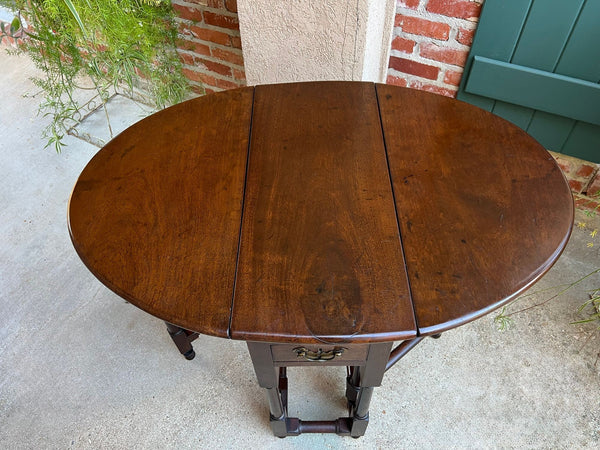 Petite Antique English Drop Leaf Side Sofa Table Mahogany Georgian Gateleg c1800