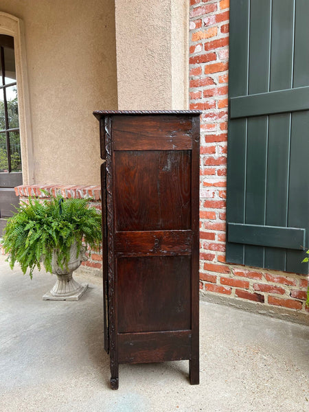 Antique French Cabinet Carved Oak Demeter Harvest Cornucopia Greek Goddess