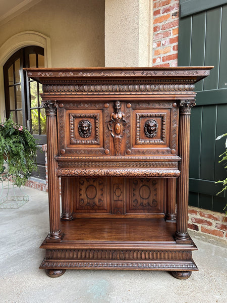 19th century French Cabinet Wine Liquor Greek Key Walnut Regency Sideboard
