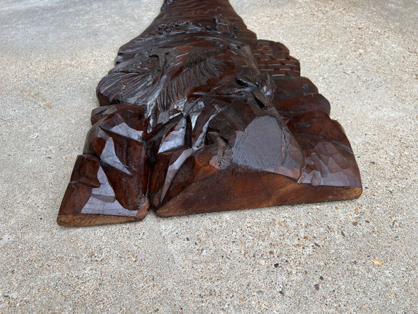 Antique French Carved Wood Wall Sculpture The Gleaners by Jean Francois Millet