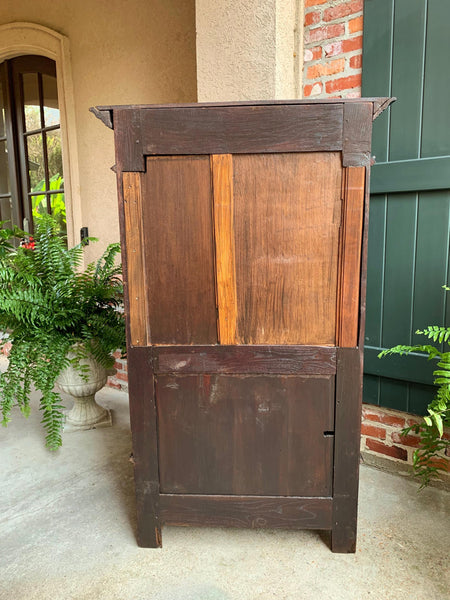 Antique French Carved Oak Storage Cabinet Renaissance Roman Centurion 19th cent