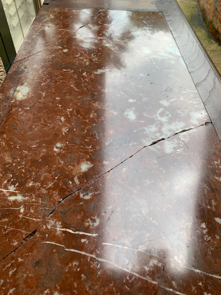 19th century  French Carved Oak Server Sideboard Display Breton Brittany Marble