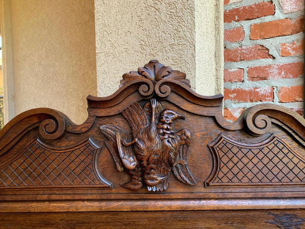 19th century French Carved Oak Hunt Server Sideboard Barley Twist Renaissance