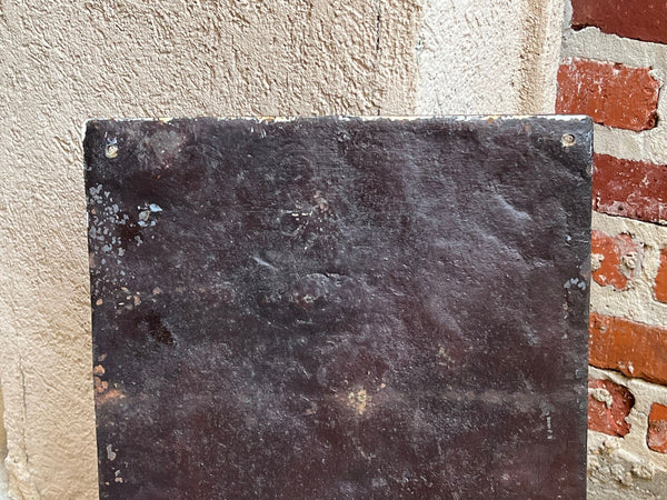 Antique English Fireback Cast Iron Hearth Panel Kitchen Backsplash Floral Music