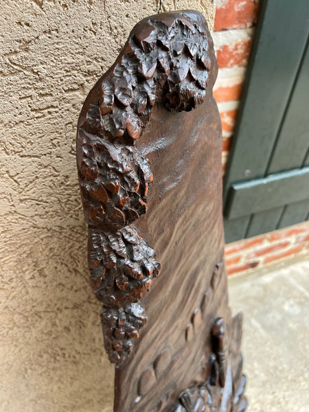 Antique French Carved Wood Wall Sculpture The Gleaners by Jean Francois Millet