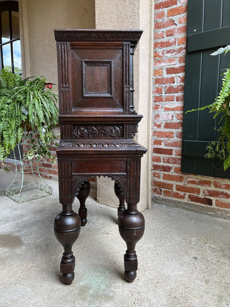 19th century French Carved Oak Cabinet Vestry Altar Wine Renaissance Dining Room
