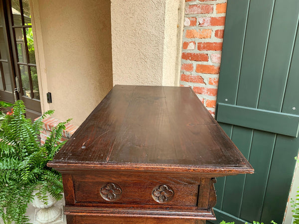 Antique French Carved Oak Storage Cabinet Renaissance Roman Centurion 19th cent