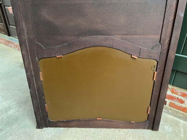 Antique French Trumeau Pier Wall Mirror Louis XV Carved Oak 19th century