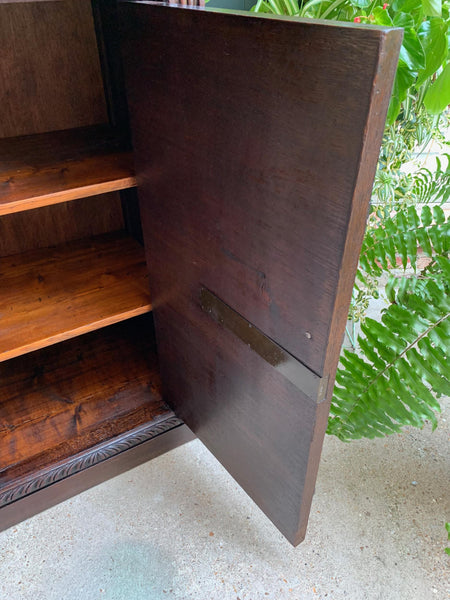 Antique French Carved Oak Tall Cabinet Faux Chest of Drawers Louis XIV style