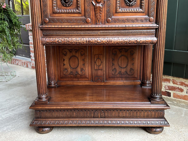 19th century French Cabinet Wine Liquor Greek Key Walnut Regency Sideboard