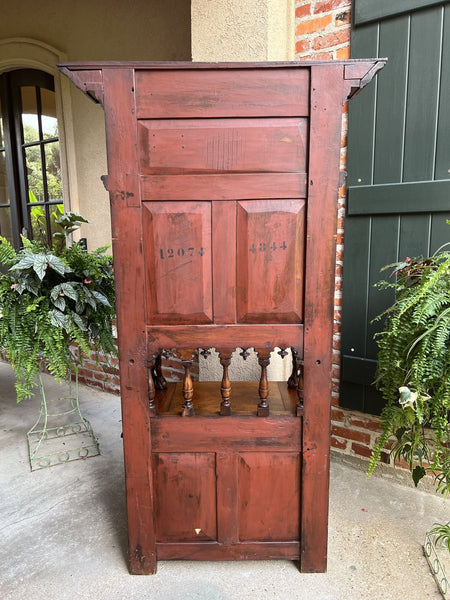 19th century French Carved Walnut Hall Bench Breton Brittany Pew Renaissance