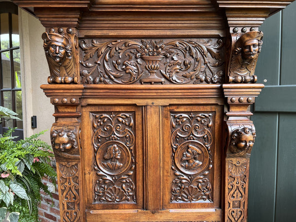 19th century French Carved Walnut Hall Bench Breton Brittany Pew Renaissance