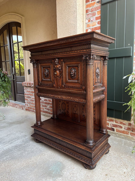 19th century French Cabinet Wine Liquor Greek Key Walnut Regency Sideboard