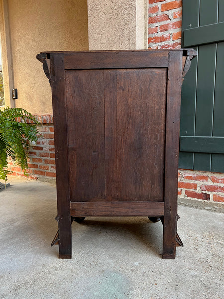 19th century French Carved Oak Hunt Cabinet Confiturier Black Forest Fox