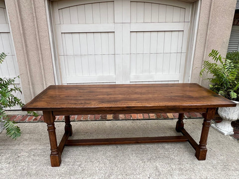 Antique French Oak Dining Farm Bakers Table Conference Office Library Desk c1920