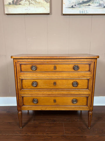 Antique French Commode Chest of Drawers Louis XVI Walnut Brass c1940