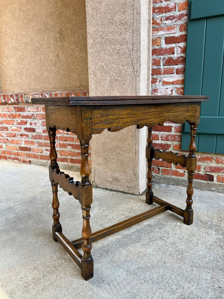 Antique English Game Table Flip Top Victorian Oak c1880 Mahjong Square Table