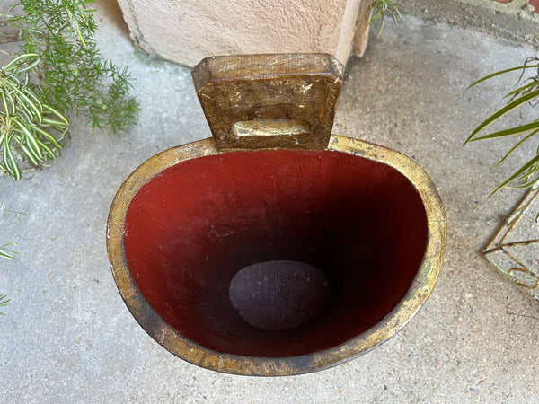 Vintage Italian Florentine Giltwood Umbrella Stand Mid-Century Floral Vase Urn