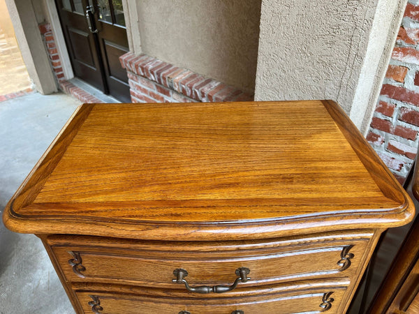 PAIR Vintage French Chests 7 Drawer Semainier Louis XV Style Carved Oak