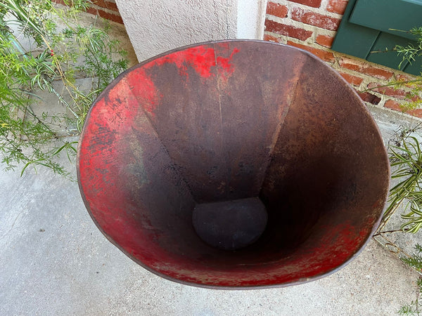 Antique French Vineyard Grape Hod Wine Bucket Winery RED Urn Fireside Box c1890