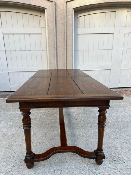 Antique English Oak Refectory Dining Table Jacobean Double Leaf 10 ft. c1930