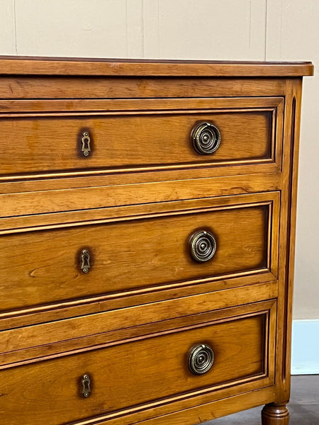 Antique French Commode Chest of Drawers Louis XVI Walnut Brass c1940