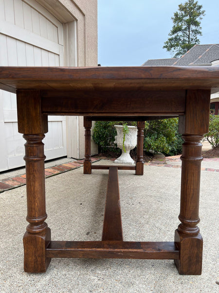 Antique French Oak Dining Farm Bakers Table Conference Office Library Desk c1920