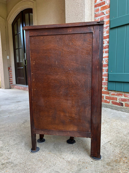 Antique French Corner Bookcase Carved Oak Louis XV Revival Open Shelves c1920 b