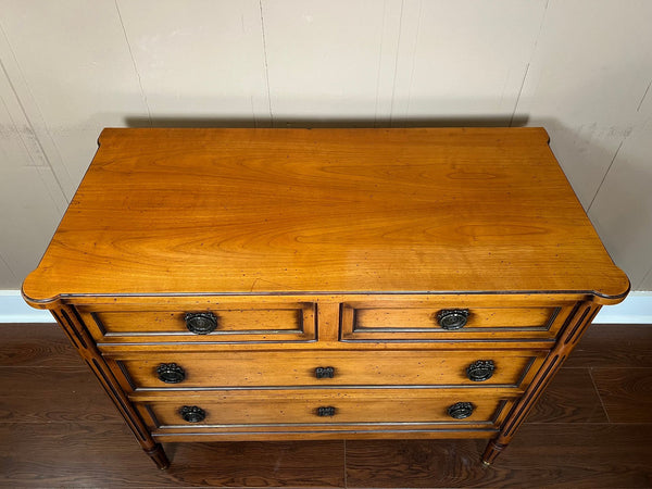 Antique French Commode Chest of Drawers Louis XVI Mahogany Brass c1930