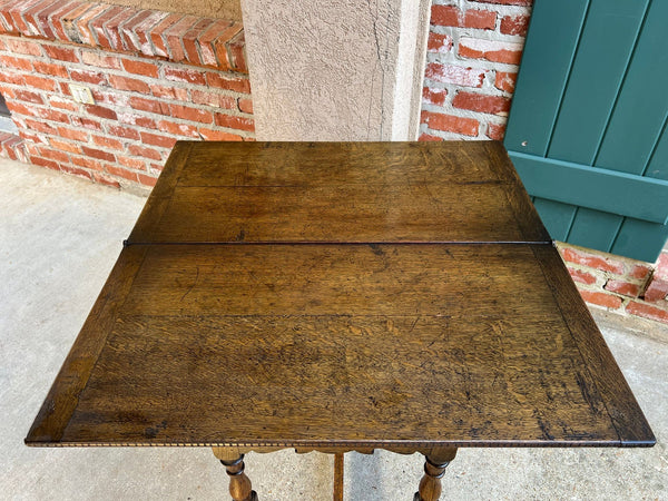 Antique English Game Table Flip Top Victorian Oak c1880 Mahjong Square Table