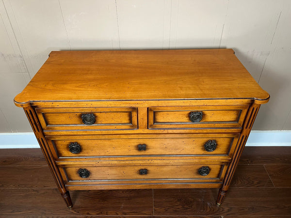 Antique French Commode Chest of Drawers Louis XVI Mahogany Brass c1930