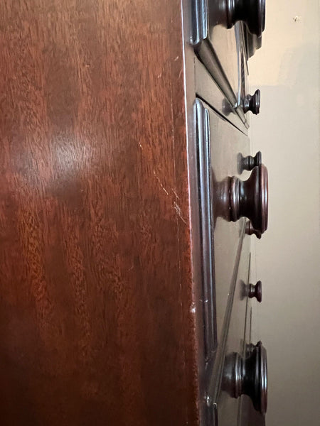 Vintage Chippendale Highboy Chest of Drawers Mahogany Ball and Claw Kindel c1950