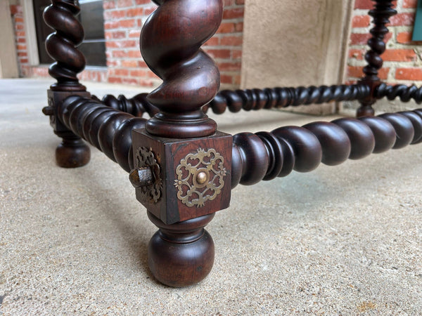 Antique Portuguese Rosewood Library Writing Table Barley Twist Console c1790