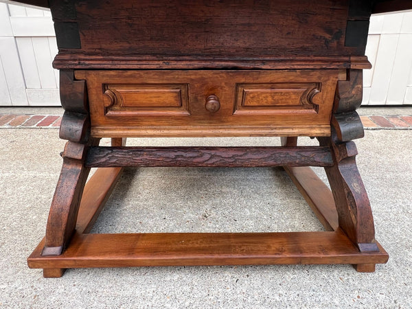 Antique French Butcher Block Baker’s Table Pétrin Farmhouse Kitchen Island c1790