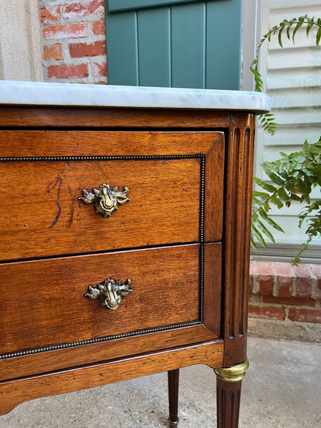 Antique French Mahogany Commode White MARBLE Louis XVI Mahogany Chest of Drawers