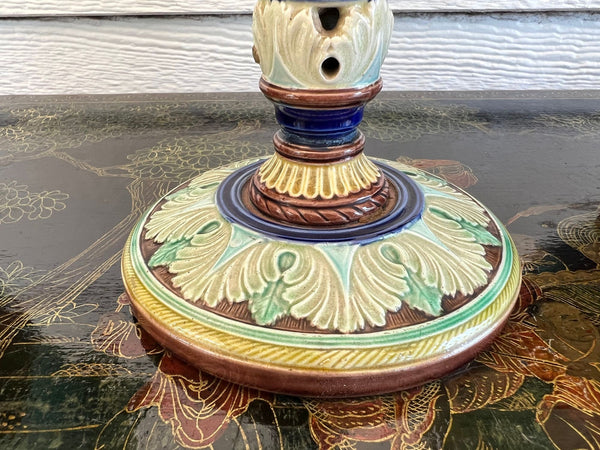Antique English Wedgwood Majolica Candlestick Candle Holder Cinque Cento c1876