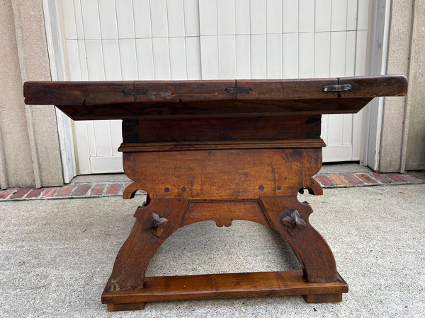Antique French Butcher Block Baker’s Table Pétrin Farmhouse Kitchen Island c1790