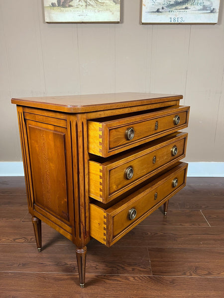 Antique French Commode Chest of Drawers Louis XVI Walnut Brass c1940