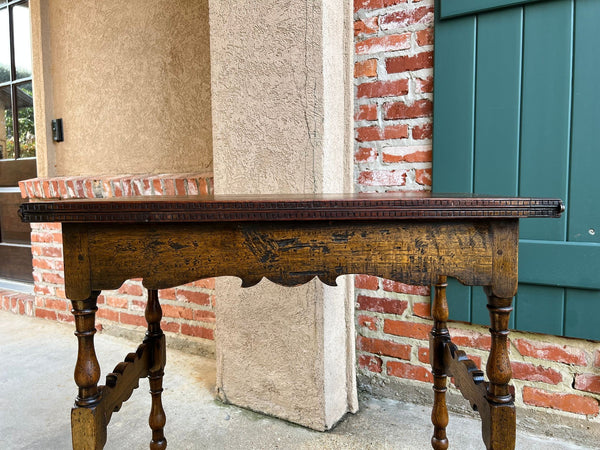 Antique English Game Table Flip Top Victorian Oak c1880 Mahjong Square Table