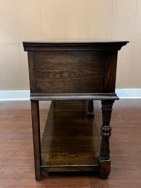 Antique English Dresser Base Sideboard Potboard Jacobean Carved Oak c1890