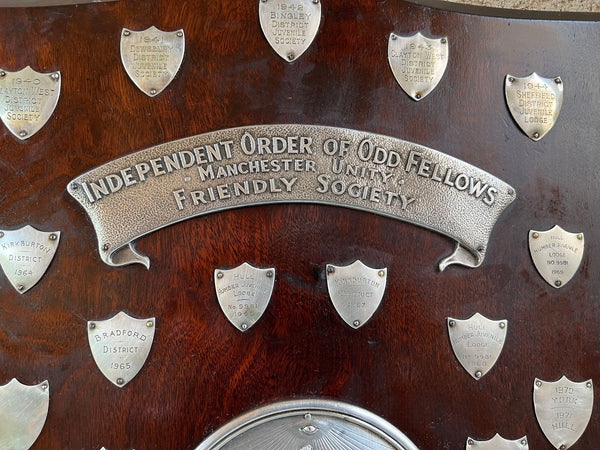 Antique English Order of the Odd Fellows Society Trophy Award c1939 Silver plate
