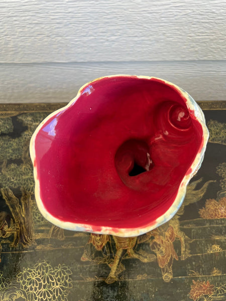 Antique Majolica Vase Bowl Dolphin Nautilus Shell English Royal Worcester c1870