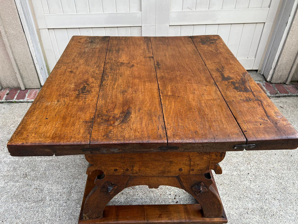 Antique French Butcher Block Baker’s Table Pétrin Farmhouse Kitchen Island c1790