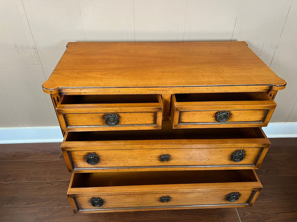 Antique French Commode Chest of Drawers Louis XVI Mahogany Brass c1930