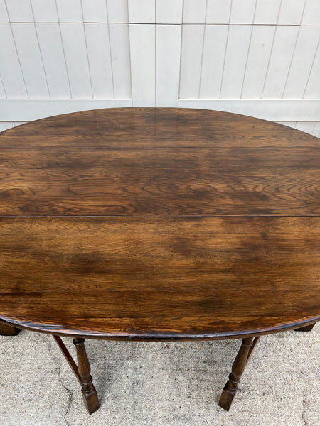 Antique French Hunt Wake Dining Table Drop Leaf Gate Leg Console Sofa Table c1900