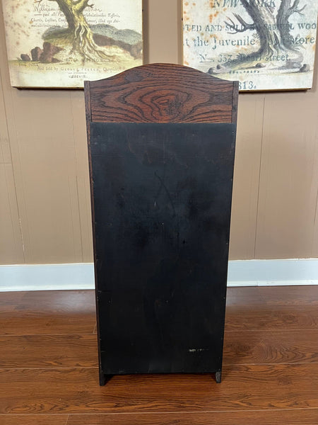 PETITE Antique English Bookcase Bookshelf Barley Twist Tiger Oak Display c1920