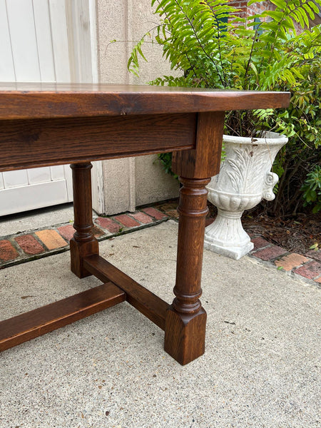 Antique French Oak Dining Farm Bakers Table Conference Office Library Desk c1920