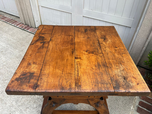 Antique French Butcher Block Baker’s Table Pétrin Farmhouse Kitchen Island c1790