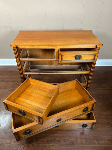 Antique French Commode Chest of Drawers Louis XVI Mahogany Brass c1930